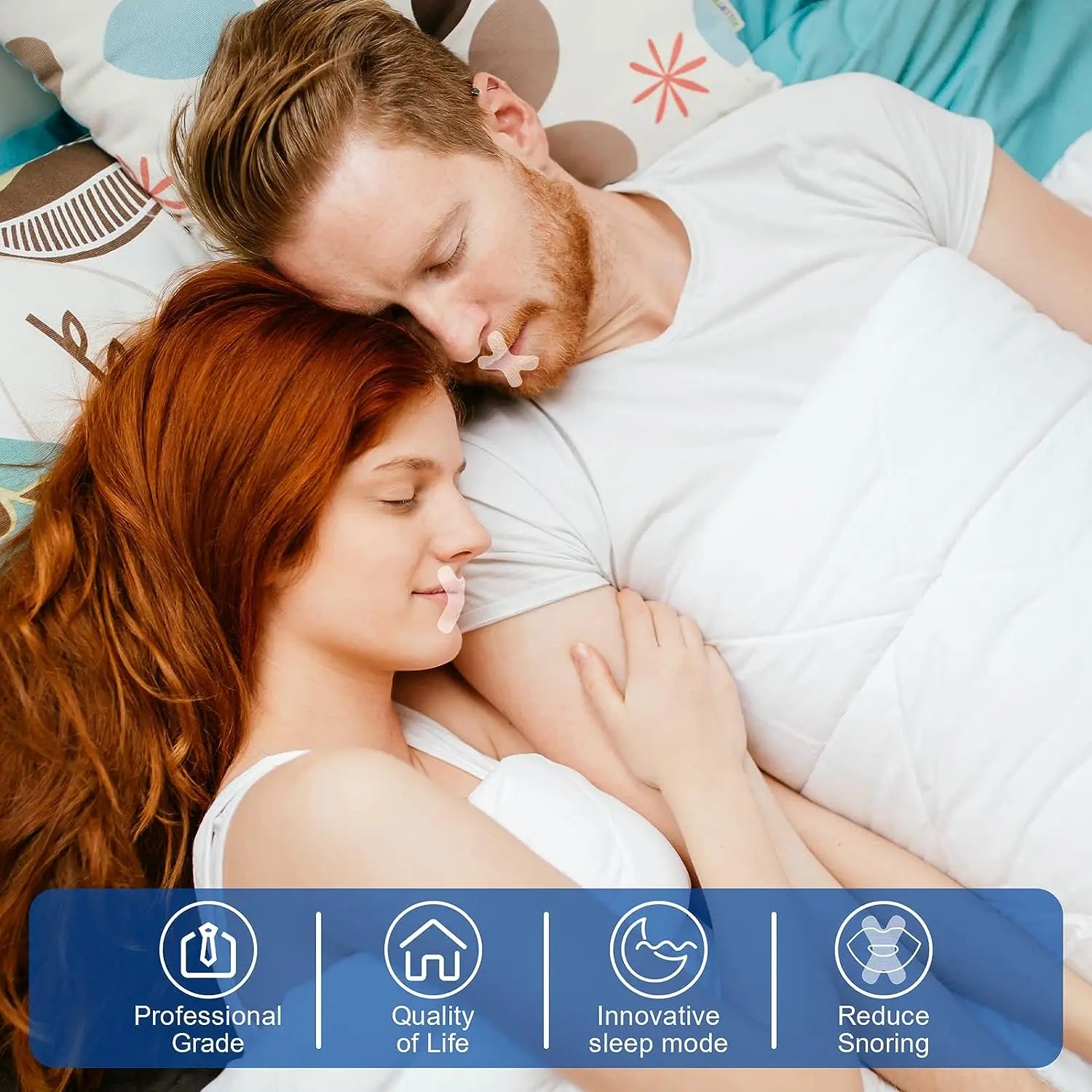 Anti-Snoring Mouth Tape & Nasal Strips – Breath Aid Sleep Device